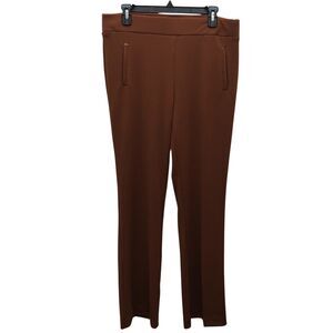 SOHO Pants Womens L Bronze Brown Stretch Dress Trousers Pull On Career Workwear